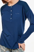 Pierre Cardin 8447 Mavisi Uzun Kol Pijama Takım - 3