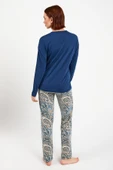 Pierre Cardin 8447 Mavisi Uzun Kol Pijama Takım - 5
