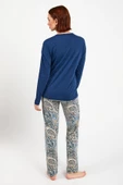 Pierre Cardin 8447 Mavisi Uzun Kol Pijama Takım - 5