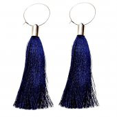 Mavi Püskül Rose Kadın Küpe - 1