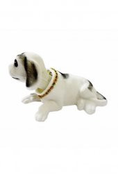 Hareketli Kafa Sallayan Araç Içi Nostaljik Büyük Boy Köpek Retro Aksesuar Nubuk Yüzeyli Sevimli Süs - 2