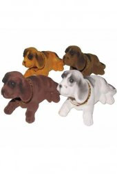 Hareketli Kafa Sallayan Araç Içi Nostaljik Büyük Boy Köpek Retro Aksesuar Nubuk Yüzeyli Sevimli Süs - 3