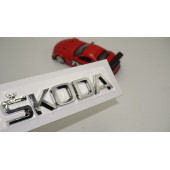 Skoda Bagaj Krom ABS Orjinal 3M 3D Yazı Logo Amblem - 1