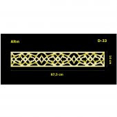 D-33 Altın 87,5 x 14 cm Sibu Aynalı Pleksi Mobilya Dolap Süsü - 1