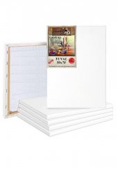 Tuval 50x70 Arkadan Zımbalı Astarlı 1 Adet Resim Tuvali 50*70 Öğrenci Tual Akrilik Boya Yağlı Boya İçin İdeal - 1