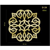 D-29 Altın 29 x 29 cm Sibu Aynalı Pleksi Mobilya Dolap Süsü - 1