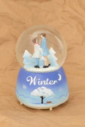 Kış Masalı El Ele Sevgili Büyük Boy Kar Küresi - 1