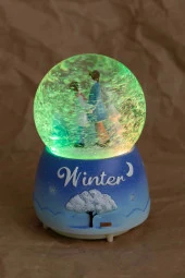 Kış Masalı El Ele Sevgili Büyük Boy Kar Küresi - 2