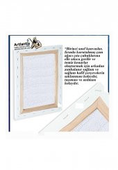 Tuval 50x70 Arkadan Zımbalı Astarlı 3 Adet Resim Tuvali 50*70 Öğrenci Tual Akrilik Boya Yağlı Boya İçin İdeal - 4