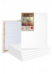 Tuval 50x70 Arkadan Zımbalı Astarlı 6 Adet Resim Tuvali 50*70 Öğrenci Tual Akrilik Boya Yağlı Boya İçin İdeal thumbnail 1