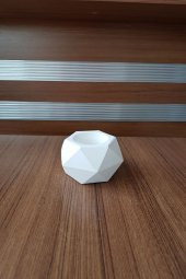 adresiburası Beton Saksıda Gül Cipso Aranjman Masa çiçeği Fuşya - 4