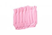 Finezza Lafiny Pamuk Çıtçıtlı Bebek Body Zıbın 5'li Paket - 1369  Pembe 1-3 Ay - 1