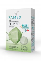 FAMEX N95 FFP2 KORUYUCU MASKE YEŞİL RENK 10 ADET TEKLİ PAKET DUCK MODELİ - 1