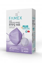 FAMEX N95 FFP2 KORUYUCU MASKE MOR RENK 10 ADET TEKLİ PAKET DUCK MODELİ - 1
