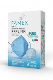 FAMEX N95 FFP2 KORUYUCU MASKE MAVİ RENK 10 ADET TEKLİ PAKET DUCK MODELİ - 1