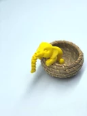 3D Hareketli Oyuncak Fil & Dekor - Sarı - 3