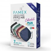 FAMEX N95 FFP2 KORUYUCU MASKE ERKEK KARIŞIK RENKLİ 10 ADET TEKLİ PAKET DUCK MODELİ - 1