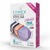 FAMEX N95 FFP2 KORUYUCU MASKE BAYAN KARIŞIK RENKLİ 10 ADET TEKLİ PAKET DUCK MODELİ - 1