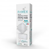 FAMEX N95 FFP2 KORUYUCU MASKE BEYAZ RENK 10 ADET TEKLİ PAKET FİSH MODELİ - 1