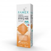 FAMEX N95 FFP2 KORUYUCU MASKE TURUNCU RENK 10 ADET TEKLİ PAKET FİSH MODELİ - 1