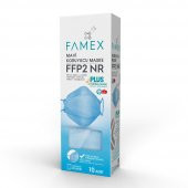 FAMEX N95 FFP2 KORUYUCU MASKE MAVİ RENK 10 ADET TEKLİ PAKET FİSH MODELİ - 1
