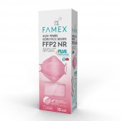 FAMEX N95 FFP2 KORUYUCU MASKE AÇIK PEMBE RENK 10 ADET TEKLİ PAKET FİSH MODELİ - 1