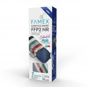 FAMEX N95 FFP2 KORUYUCU MASKE ERKEK KARIŞIK RENKLİ 10 ADET TEKLİ PAKET FİSH MODELİ - 1