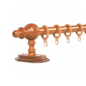 Meşe Raysız Ahşap Rustik Perde Askısı - 250 Cm thumbnail 1