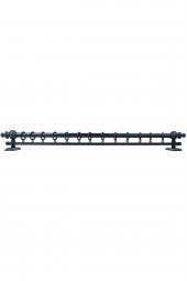 Antrasit Tek Raylı Ahşap Rustik Perde Askısı - 100 Cm - 1