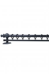 Twins Decorative Antrasit Tek Raylı Ahşap Rustik Perde Askısı - 300 Cm - 4