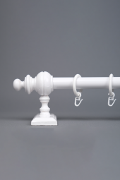 Twins Decorative Beyaz Raysız Ahşap Rustik Perde Askısı - 200 Cm - 2
