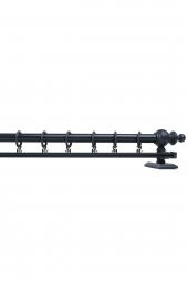 Twins Decorative Antrasit Tek Raylı Ahşap Rustik Perde Askısı - 100 Cm - 5