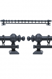 Twins Decorative Antrasit Tek Raylı Ahşap Rustik Perde Askısı - 150 CM - 3