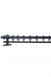 Twins Decorative Antrasit Tek Raylı Ahşap Rustik Perde Askısı - 150 CM - 4