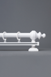 Twins Decorative Beyaz Tek Raylı Ahşap Rustik Perde Askısı - 125 CM - 3