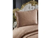 Velica Çift Kişilik Kadife Yatak Örtüsü Cappucino thumbnail 5