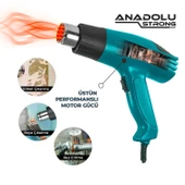Anadolustrong ANS1010 Sıcak Hava Tabancası 2000W Kademeli Otomatik Korumalı Aksesuar Hediyeli - 5