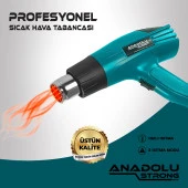 Anadolustrong ANS1010 Sıcak Hava Tabancası 2000W Kademeli Otomatik Korumalı Aksesuar Hediyeli - 4