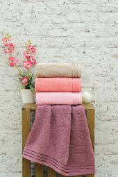 4lü 50x90 Renkli Şerit Desen Bordürlü El-Yüz Havlusu - 1