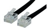 6lı Yassı RJ12 Telefon Santral Kablosu Siyah - 5 Metre - 1