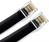 6lı Yassı RJ12 Telefon Santral Kablosu Siyah - 5 Metre - 2