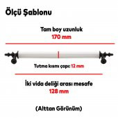 Çekmece Mutfak Dolap Kapak Kulpu Kulbu 128 mm Beyaz Metal Kulp - 3