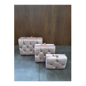 Mdf Gelin Nişandüğün Çeyiz Sandığı 3lü Kare Çanta Seti Pudra - 1