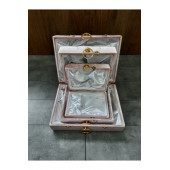 Mdf Gelin Nişandüğün Çeyiz Sandığı 3lü Kare Çanta Seti Pudra - 2