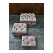 Mdf Gelin Nişandüğün Çeyiz Sandığı 3lü Kare Çanta Seti Pudra - 3