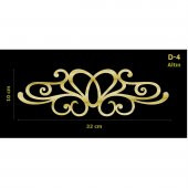 D-4 Altın 32 x 10 cm Sibu Aynalı Pleksi Mobilya Dolap Süsü - 1