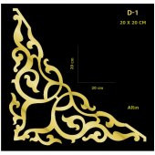 D-1 Altın 20 x 20 cm Sibu Aynalı Pleksi Mobilya Dolap Süsü - 1