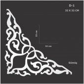 D-1 Gümüş 32 x 32 cm Sibu Aynalı Pleksi Mobilya Dolap Süsü - 1