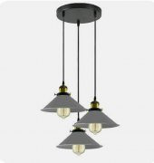 MYLİGHTS RETRO RUSTİK GRİ BAŞLIKLI METAL SARKIT VİNTAGE AVİZE - 1