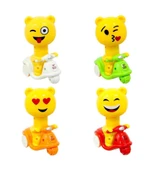 Sarı Emoji Kafalı Bas Git Motorsiklet, Çocuklar için Oyuncak - 1